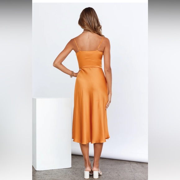 Orange Satin Dress - Picture 3 of 5